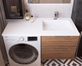 Раковина для ванной Snail Аляска R 120х50 см литьевой мрамор белый 167R