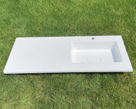 Раковина для ванной Snail Аляска R 120х50 см литьевой мрамор белый 167R