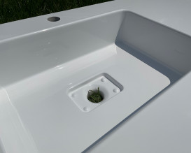 Раковина для ванної Snail Арія L 100х50 см ливарний мармур білий 166L