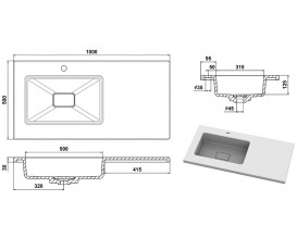 Раковина для ванної Snail Арія L 100х50 см ливарний мармур білий 166L