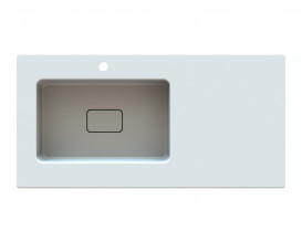 Раковина для ванної Snail Арія L 100х50 см ливарний мармур білий 166L