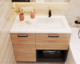 Раковина для ванной Snail Ария R 100х50 см литьевой мрамор белый 166R