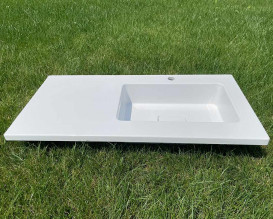 Раковина для ванной Snail Ария R 100х50 см литьевой мрамор белый 166R