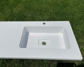 Раковина для ванной Snail Ария R 100х50 см литьевой мрамор белый 166R