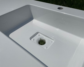 Раковина для ванной Snail Ария R 100х50 см литьевой мрамор белый 166R