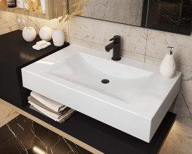 Раковина для ванной Snail Атлант 80х48,5 см литьевой мрамор белый 163/800