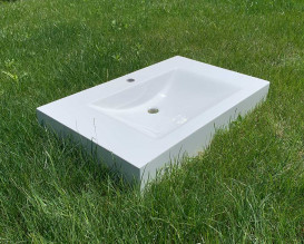 Раковина для ванной Snail Атлант 80х48,5 см литьевой мрамор белый 163/800