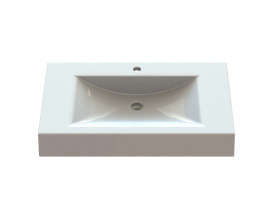 Раковина для ванной Snail Атлант 80х48,5 см литьевой мрамор белый 163/800