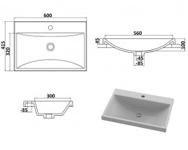 Раковина для ванной Snail Богема 60х41,5 см литьевой мрамор белый 156