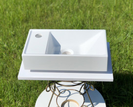 Раковина для ванной Snail Эстель L 40х22 см литьевой мрамор белый 153