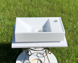 Раковина для ванної Snail Естель R 40х22 см ливарний мармур білий 152