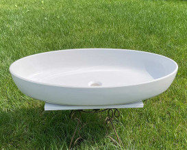 Раковина для ванної кімнати Snail Фараон 80х42 см ливарний мармур білий 169