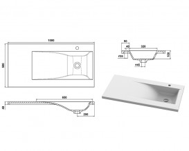 Раковина для ванной Snail Феникс R 100х50 см литьевой мрамор белый 159R