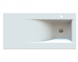 Раковина для ванной Snail Феникс R 100х50 см литьевой мрамор белый 159R