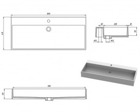 Раковина для ванної Snail Флорида 101,5х43,5 см ливарний мармур білий 168