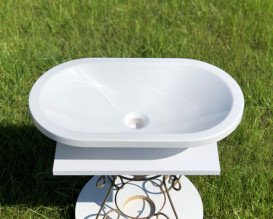 Раковина для ванної Snail Гера 60х35 см ливарний мармур білий 155