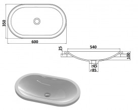 Раковина для ванної Snail Гера 60х35 см ливарний мармур білий 155