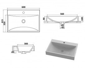 Раковина для ванної Snail Гранд 60х41,5 см ливарний мармур білий 148