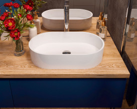 Раковина для ванной Snail Лиана 60х36 см литьевой мрамор белый 172