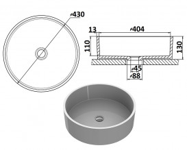 Раковина для ванної кімнати Snail Оазис Ø43 см ливарний мармур білий 170