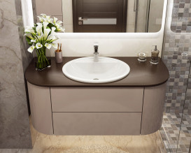 Раковина для ванной Snail Омега 55,5х43,5 см литьевой мрамор белый 151