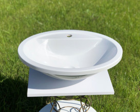 Раковина для ванной Snail Омега 55,5х43,5 см литьевой мрамор белый 151