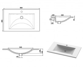Раковина для ванной Snail Орфей 80х48,5 см литьевой мрамор белый 165/800