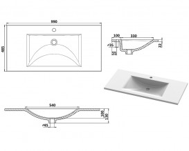 Раковина для ванной Snail Орфей 99х48,5 см литьевой мрамор белый 165