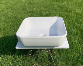 Раковина для ванної Snail Палермо 40х40 см ливарний мармур білий 178