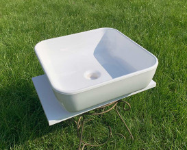 Раковина для ванної Snail Палермо 40х40 см ливарний мармур білий 178