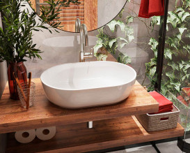 Раковина для ванної кімнати Snail Персія 54х38 см ливарний мармур білий 175