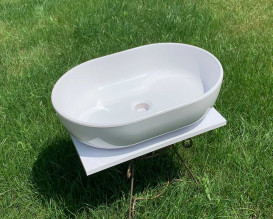 Раковина для ванної кімнати Snail Персія 54х38 см ливарний мармур білий 175