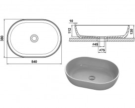 Раковина для ванної кімнати Snail Персія 54х38 см ливарний мармур білий 175