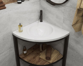 Раковина для ванной Snail Роксана 55х55 см литьевой мрамор белый 110