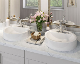 Раковина для ванной Snail Рондо Ø42,5 см литьевой мрамор белый 149