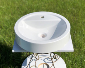 Раковина для ванной Snail Рондо Ø42,5 см литьевой мрамор белый 149