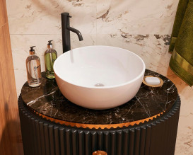 Раковина для ванной Snail Сакура Ø40 см литьевой мрамор белый 177