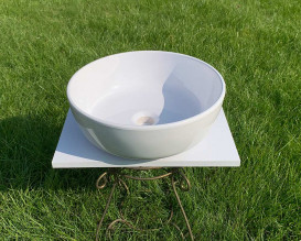 Раковина для ванной Snail Сакура Ø40 см литьевой мрамор белый 177