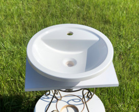 Раковина для ванної кімнати Snail Терра Ø42,5 см ливарний мармур білий 154