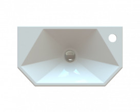 Раковина для ванной Snail Тритон R 45х26 см литьевой мрамор белый 158R