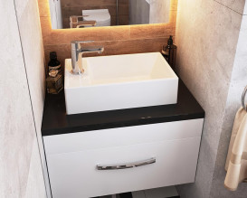 Раковина для ванної Snail Веста L 40х30 см ливарний мармур білий 164L