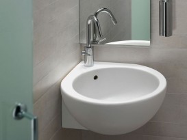 Раковина для ванной угловая Hatria You & Me 46х46 крепления справа санфарфор белый Y0H701