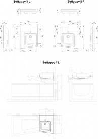 Раковина для ванної кутова ліва Ravak Be Happy II L з отвором штучний мармур біла XJAL1100001
