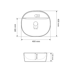 Раковина для ванной VBI AGORDO S 40x40 см керамика белый VBI-014903