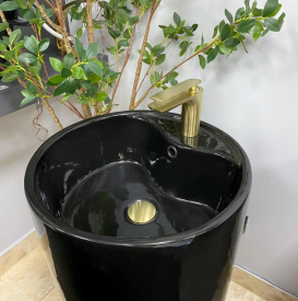 Раковина для ванной VBI AGRIENTO 45x45 см напольный керамика черный глянцевый VBI-019005