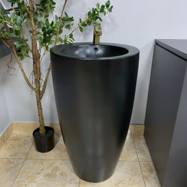 Раковина для ванної кімнати VBI AGROPOLI 49x50 см підлоговий кераміка чорний матовий VBI-019004