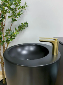 Раковина для ванної кімнати VBI AGROPOLI 49x50 см підлоговий кераміка чорний матовий VBI-019004