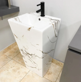 Раковина для ванної кімнати VBI ALATRI CARRARA 44x38 см кераміка мармур VBI-019014