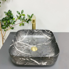 Раковина для ванної кімнати VBI ALGHERO 38,5x38,5 см кераміка чорний онікс матовий VBI-013303