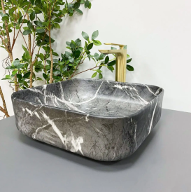 Раковина для ванної кімнати VBI ALGHERO 38,5x38,5 см кераміка чорний онікс матовий VBI-013303